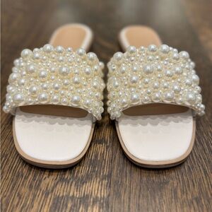 A New Day Cream Pearl Embellished Sandals